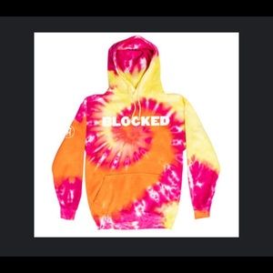 BLOCKED TIE DYE HOODIE- Size Medium